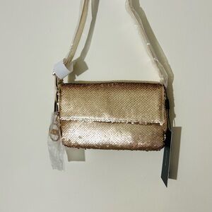 Nicole Miller Gold Clutch Shimmer Evening Essential